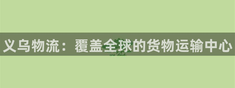 28圈電子游戲:義烏物流:覆蓋全球的